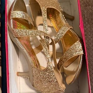Shimmering Gold Strappy Heels